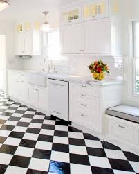 Get A Classic Black White Checkered Floor On Any Budget Checkered Floor Kitchen Small White Kitchens Kitchen Flooring