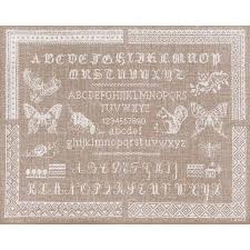 Dans la boutique linge de table, découvrez des nappes à broder, chemin de table, pochette serviette.sur toile imprimée ou toile aida. Kit Point De Croix Compte Abecedaire Monochrome Le Bonheur Des Dames Broderies Cie
