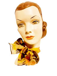 Vintage 1970s Vera Neumann Sheer Long Mod Scarf In Shades Of Orange Brown  And Yellow