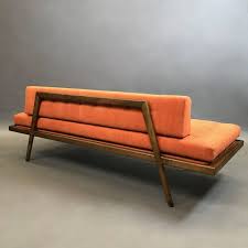 Mid Century Modern Walnut Upholstered Daybed By Mel Smilow Upholstered Daybed Sleek Furniture Design Furniture