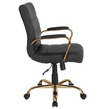 Black And Rose Gold Desk Chair Leaman Ergonomic Executive Chair In 2020 Black Office Chair Office Chair Flash Furniture