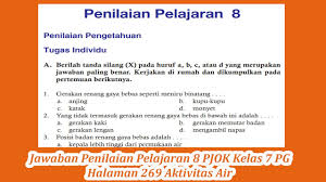Jawaban Penilaian Pelajaran 8 Pjok Kelas 7 Pg Halaman 269 Aktivitas Air Youtube
