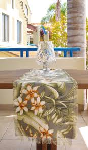 Tropical Lily Table Runner Outdoor Table Runner 12 X 54 30 X 137 Cm Silver Tropical Table Runners Outdoor Table Runner Table Runners
