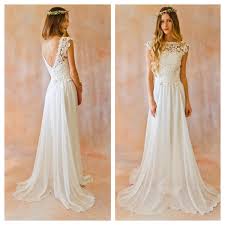 Amy 2 Piece Lace Silk Chiffon Bohemian Wedding Dress Open Etsy Bohemian Wedding Dress Wedding Dresses Lace Wedding Dress Flowy