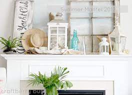 Craftberry Bush My Summer Mantel Summer Mantel Fireplace Mantle Decor Beach Theme Decor