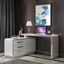 Product title techni mobili classic computer desk with drawers, grey average rating: Modern White 47 L Shaped Desk Corner Computer Desk With Cabinet