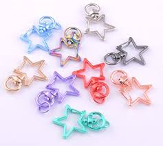 Star Shaped Lobster Clasp DIY Metal Snap Hook Key Ring Charm Keychain Key  Fob Bag Key Rings Hook Findings 6pcs