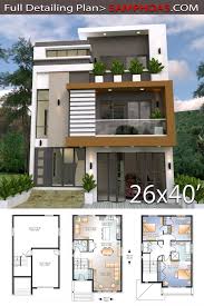 Home Design Plan 8x12m With 3 Bedrooms Duplex House Design Architectural House Plans House Front Design