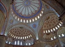 Wide angle view of the interior of the blue mosque, in istanbul, turkey ; Istanbul And The Beauty Of The Blue Mosque