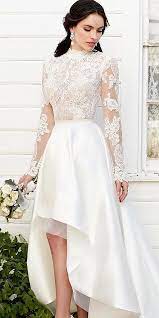 Trend Of The Year 21 High Low Wedding Dresses Hi Low Wedding Dress Wedding Dresses High Low Wedding Dress Long Sleeve
