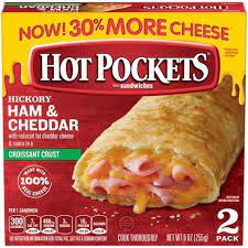 Hot Pockets Croissant Crust Frozen Hickory Ham Cheddar 9oz 2ct Hickory Ham Frozen Snack Hot Pockets