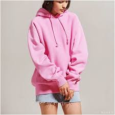 "Polera rosa para mujer con capucha oversize Hoodie"