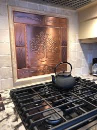 kitchen backsplash made of copper