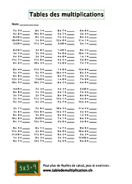 Cahier de jeux des pirates. Fiches D Exercices Sur Les Tables De Multiplication