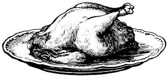 Black And White Cooked Turkey Clipart Free Vintage Image Cooked Turkey On Platter Cooked Chicken On Plate Traditional Holiday Meal Clipart R Thanksgiving Images Clip Art Thanksgiving Background