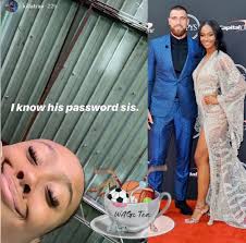 Travis kelce and girlfriend kalya nicole caused an uproar on twitter, with fans assuming the baller doesn't support his lady financially. Nfl Gossip Travis Kelce S Girlfriend Kayla Nicole Wants You Groupies To Know She Got The Password Sis Lipstick Alley