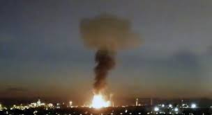 Gasoline explosions, simulating bomb drops at an airshow. Spain Chemical Plant Explosion Kills 1 Injures At Least 9