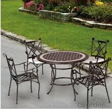 Wells kitchen island and set of 2 sami stools. Cast Aluminum Dining Table Set Garden Table Real Time Quotes Last Sale Prices Okorder Com