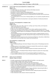 214 new west street san diego, ca 21410. Housekeeping Coordinator Resume Samples Velvet Jobs