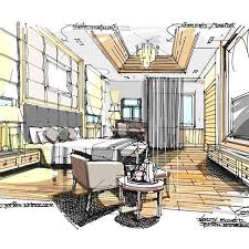 Bedroom Perspective Color Snote Interiordesign Interior Sketch Perspective Art Architecture Sketch