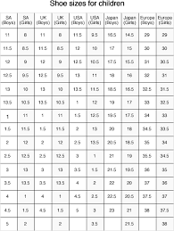 27 Ageless Kids Shoe Sizing Chart