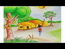 How To Draw A Scenery Of Summer Season Step By Step Very