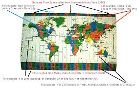 World Time Zones Map On Cloth Educational World Time Zone