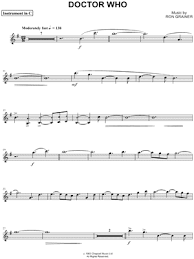 Doctor Who Theme C Instrument From Doctor Who Sheet Music Flute Violin Oboe Or Recorder In E Minor Download Print Trombone Sheet Music Sheet Music Trombone Music