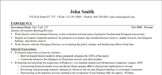 Investment Banking Resume Street Of Walls