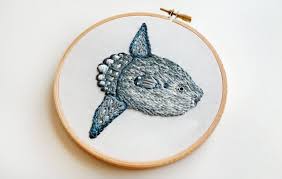 Sunfish Mola Mola Embroidery Etsy Embroidery Art Embroidery Mola