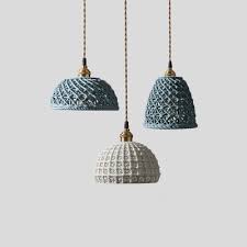Ceramics Hollow Dome Pendant Light One Light Nordic Style Hanging Light In Blue White For Study Room Takeluckhome Com
