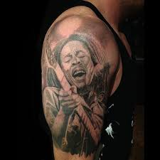 Black And Grey Tattoo Artists Edmonton Bob Marley Portrait Edmonton Tattoo Portrait Tattoos