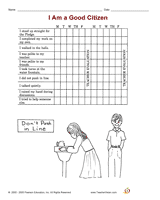 Civics and government communities and ways of life culture and diversity economics famous figures flags, monuments, and symbols. I Am A Good Citizen Printable K 2nd Grade Teachervision