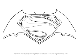 Learn How To Draw Batman V Superman Logo Batman V Superman Dawn Of Justice Step By Step Drawing Tutor Batman Drawing Batman Vs Superman Logo Superman Logo