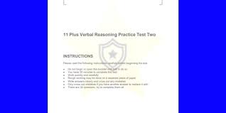 Stop looking for tips 2. 11 Plus Verbal Reasoning Practice Test Two School Entrance Tests