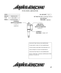 Fox Van Rc Dhx Speed Sensitive Damper Adjuster Kit