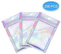 Amazon Com Eaone 200 Pcs Mylar Zip Lock Bags Aluminum Foil Bags Double Sided Metallic Foil Mylar Ziplock Bag Holographic Handmade Packaging Diy Gifts To Sell