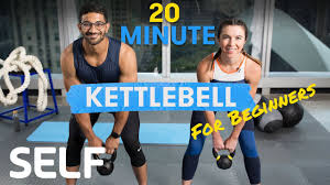 20 Minute Kettlebell Workout For Beginners With Warm Up And Cool Down Sweat With Self