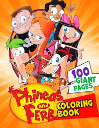 This coloring page shows a phineas and ferb. Phineas And Ferb Coloring Book Great Coloring Book For Kids Teens And Fans With High Quality Images And Large Papers Amazon Co Uk Snow Christina 9798648544642 Books
