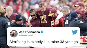 Washington released smith earlier this. Espn On Twitter Alex Smith S Injury Comes 33 Years To The Day Of Joe Theismann S