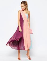 Asos Salon Premium Colour Block One Shoulder Midi Dress At Asos Com Maxi Dress Prom Cute Wedding Guest Dresses Asos Dress