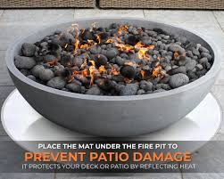 Round fire pit will fit right in with all of your backyard accessories. Fire Pit Mat For Deck And Patio Under Grill Mat 36 Inch Grillbee