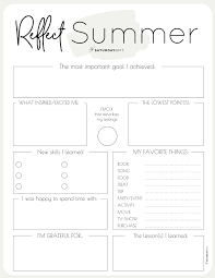 Review Your Life With The Summer Reflection Worksheet In 2020 Free Printables Life Skills Worksheets