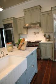 This Kitchen Is Totally Me Love The Farmhouse Sink Rustic Looking Wood Floors And The Sage Green Green Kitchen Cabinets Green Cabinets Green Kitchen Island
