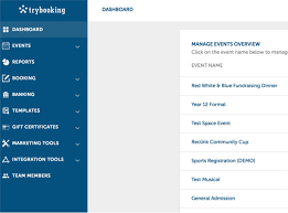 Dashboard Trybooking
