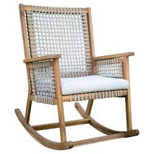 Belham Living Raeburn Rope And Wood Outdoor Rocking Chair Rocking Chair Porch Outdoor Rocking Chairs Wicker Rocking Chair