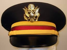 Us Army Company Grade Officer Logistics Dress Blues Uniform Hat Cap With Crest