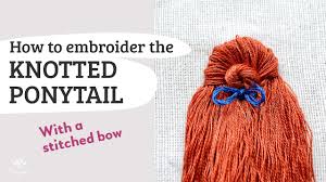 In fact, three different methods are demonstrated. How To Embroider The Knotted Ponytail With A Bow Hairstyle Embroidery Youtube