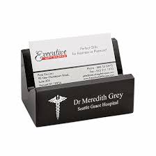 Slate blue business card holder. Doctor S Desktop Business Card Holder Executive Gift Shoppe