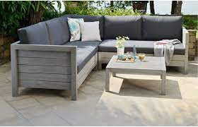 Buy The Lodge Garden Sofa Set Made From Solid Wood And Get The Ultimate In Designer Outdoor Living Gray Patio Furniture Corner Sofa Outdoor Furniture Sofa Set